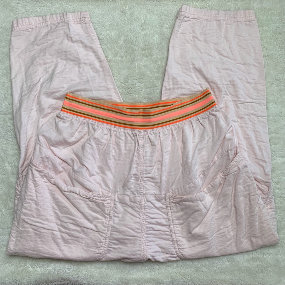 Free People Light Pink Joggers with Striped Waistband